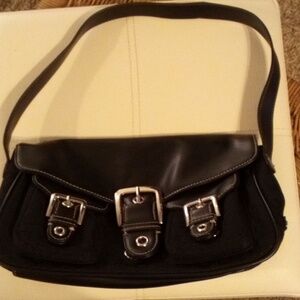 Women's purse Black silver buckle nine west